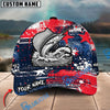 BlueJose Fishing Patriotic Grunge Splatter Personalized Cap (13 Breeds)