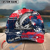 BlueJose Fishing Patriotic Grunge Splatter Personalized Cap (13 Breeds)