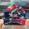 BlueJose Fishing Patriotic Grunge Splatter Personalized Cap (13 Breeds)