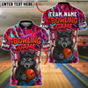 BlueJose Bowling And Pins Angry Wolf Graffiti Customized Name 3D Shirt (4 Colors)