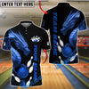 BlueJose Bowling And Pins Dragon Black Design Customized Name, Team Name 3D Shirt (4 Colors)