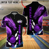 BlueJose Bowling And Pins Dragon Black Design Customized Name, Team Name 3D Shirt (4 Colors)