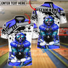 BlueJose Bowling And Pins HipHop Bear Customized Name, Team Name 3D Shirt (4 Colors)