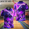 BlueJose Bowling And Pins Flame Super Lion Customized Name, Team Name 3D Shirt (4 Colors)