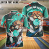 BlueJose Bowling Lion Strike Customized Name, Team Name 3D Shirt (4 Colors)