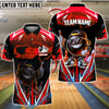 BlueJose Bowling And Pins Funny Ball Street Style Customized Name, Team Name 3D Shirt (4 Colors)