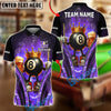 BlueJose Billiards Flaming Crown 8 Ball With Beer Design Personalized Name, Team Name Unisex Shirt (4 Colors)