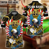 BlueJose Billiards 8-Ball American Eagle Glory Wings Design Personalized Name, Team Name Unisex Shirt (6 Colors)