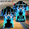 BlueJose Bowling & Pins Fire Strike ‚Äö√Ñ√∫No Pin Left Behind‚Äö√Ñ√π Customized Name, Team Name 3D Shirt (4 Colors)