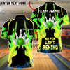 BlueJose Bowling & Pins Fire Strike ‚Äö√Ñ√∫No Pin Left Behind‚Äö√Ñ√π Customized Name, Team Name 3D Shirt (4 Colors)