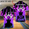 BlueJose Bowling & Pins Fire Strike ‚Äö√Ñ√∫No Pin Left Behind‚Äö√Ñ√π Customized Name, Team Name 3D Shirt (4 Colors)