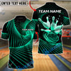BlueJose Bowling & Pins Golden Energy Customized Name, Team Name 3D Shirt (6 Colors)