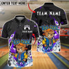 BlueJose Bowling And Pins Too Cool Bear Cartoon Graffiti Customized Name, Team Name 3D Shirt (4 Colors)