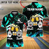 BlueJose Bowling And Pins Funny Beer & Bowling Pins Cartoon Design Customized Name, Team Name 3D Shirt (6 Colors)