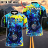BlueJose Darts Cartoon Bear Graffiti Design Customized Name, Team Name 3D Shirt (4 Colors)