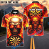 BlueJose Darts Flame Skull With Dartboard Design Customized Name, Team Name 3D Shirt (4 Colors)