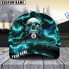 BlueJose Billiards Deadly Thunder Skull Personalized Name Cap (6 colors)