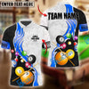 BlueJose Billiards Ball 8 Metallic Flame Pattern Personalized Name Shirt (4 Colors)