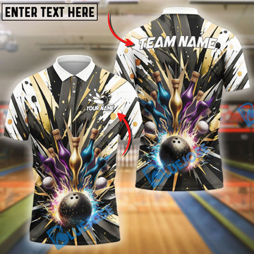 BlueJose Bowling And Pins Magic Bottle Customized Name 3D Shirt (4 Colors)