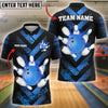 BlueJose Bowling And Pins Chevron Blaze Customized Name 3D Shirt (4 Colors)