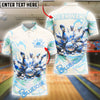 BlueJose Bowling And Pins Cosmic Pastel Customized Name 3D Shirt (4 Colors)
