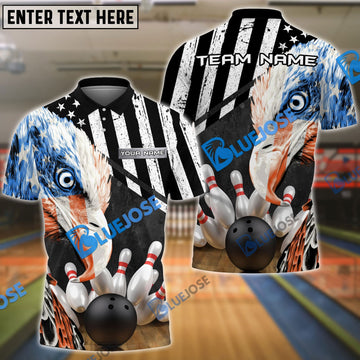 BlueJose Bowling American Eagle 2 Customized Name, Team Name 3D Shirt