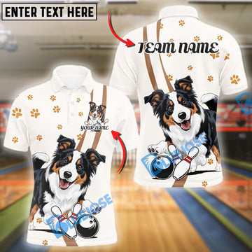 BlueJose Bowling Funny Border Collie Dog Customized Name, Team Name 3D Shirt