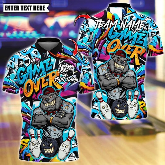BlueJose Bowling And Pins Grumpy Penguin Customized Name, Team Name 3D Shirt (4 Colors)