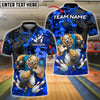 BlueJose Bowling Savage Dog Splatter Customized Name, Team Name 3D Shirt (4 Colors)