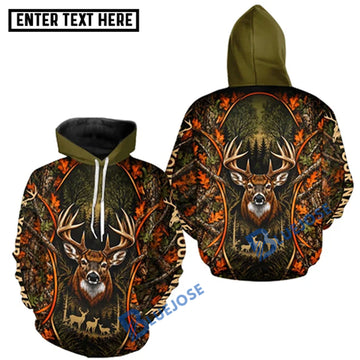 BlueJose Autumn Mountain Buck Deer Hunting Personalized Wildlife Outdoor 3D Hoodie