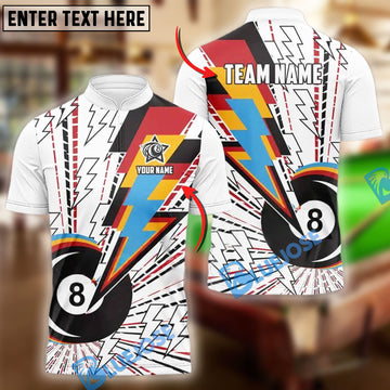 BlueJose Billiards 8 Ball Lightning Colorful Personalized Shirt
