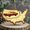 Bluejose Custom Photo Route 66 Wooden Ornament Gift For Car Lovers