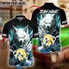 BlueJose Billiards Bloody Wolf Holding 9 Ball Personalized Name, Team Name Unisex Shirt ( 4 Colors )