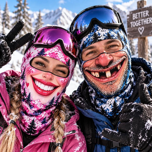 BlueJose Funny Couple Ski Balaclava Face Mask