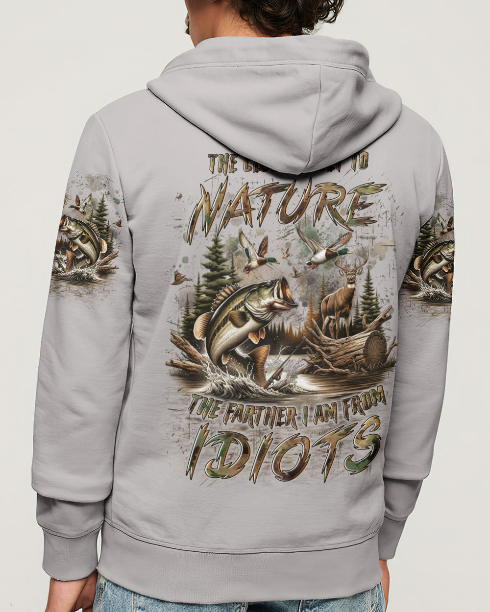 THE CLOSER I GET TO NATURE HUNTING FISHING ALL OVER PRINT - YHLN2511242