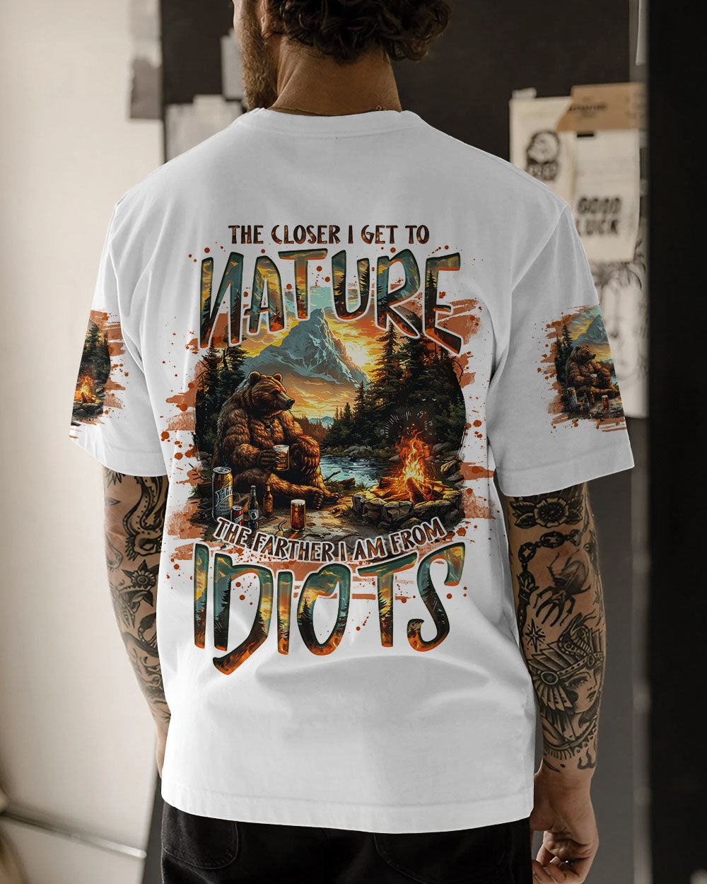 THE CLOSER I GET TO NATURE BEAR ALL OVER PRINT - TLNO2307242