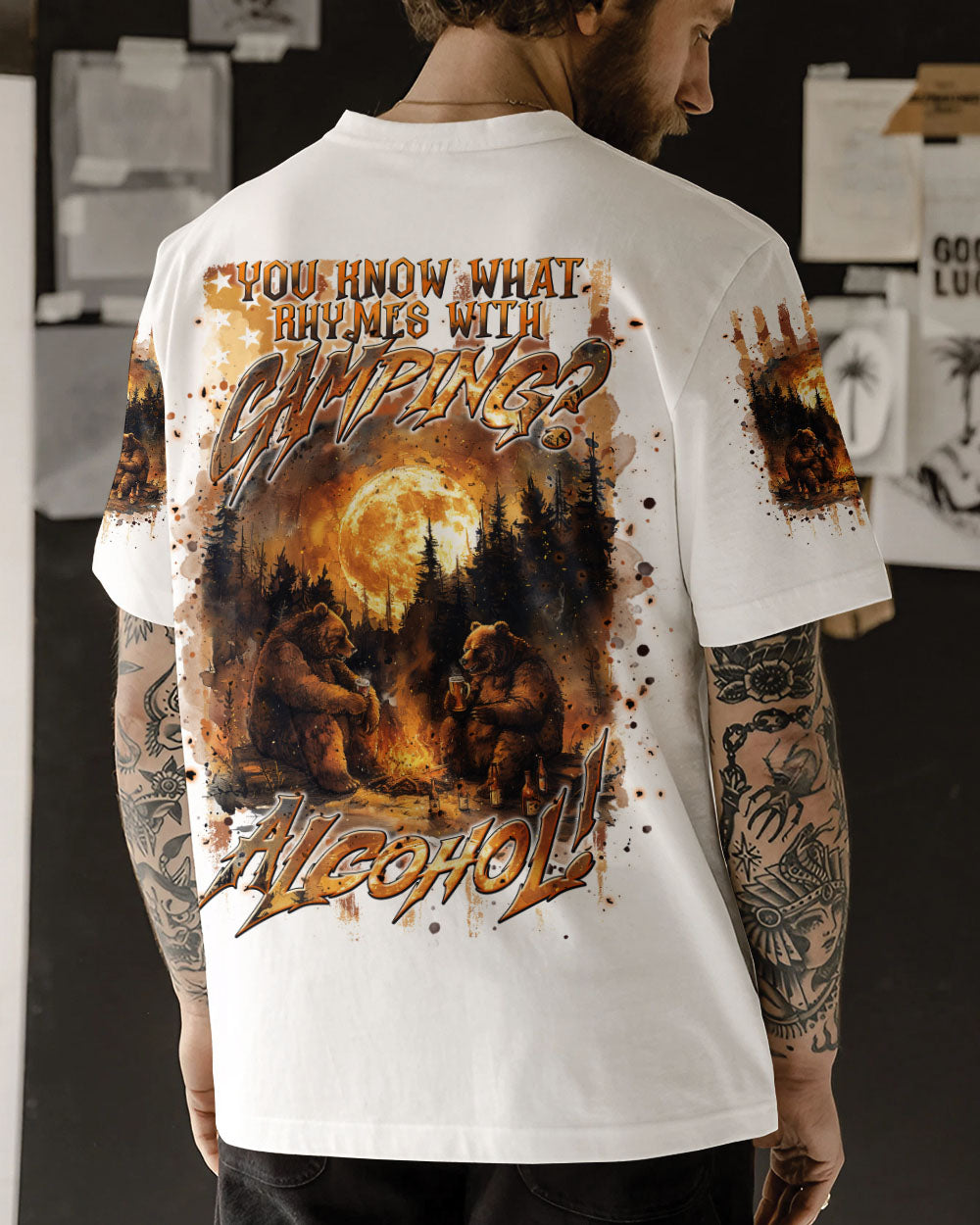 ALCOHOL BEAR ALL OVER PRINT - TLNT2408241