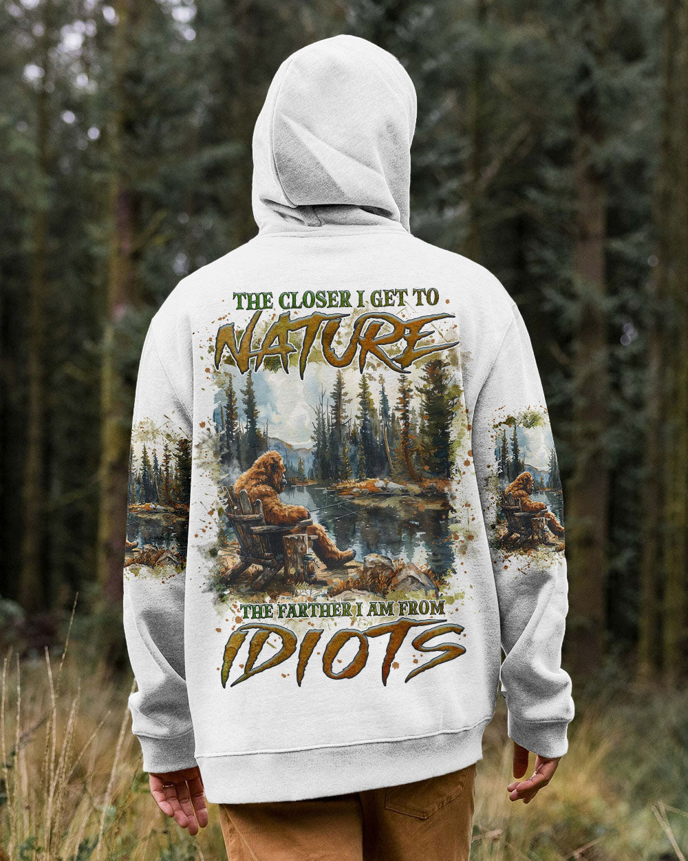 THE CLOSER I GET TO NATURE BIGFOOT FISHING ALL OVER PRINT - TLNZ0609241