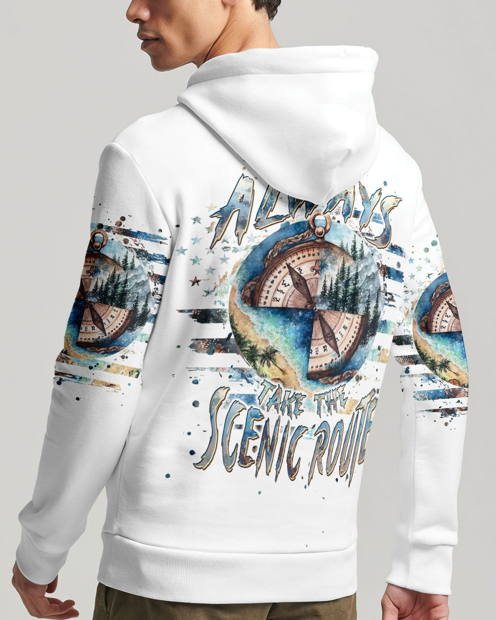 ALWAYS TAKE THE SCENIC ROUTE COMPASS ALL OVER PRINT - TLPQ2706245
