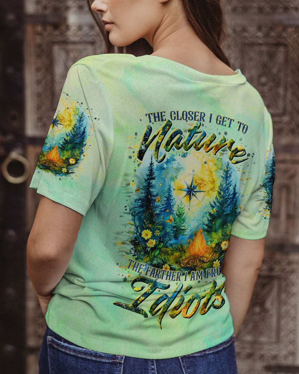 THE CLOSER I GET TO NATURE COMPASS ALL OVER PRINT - TLTR1208244