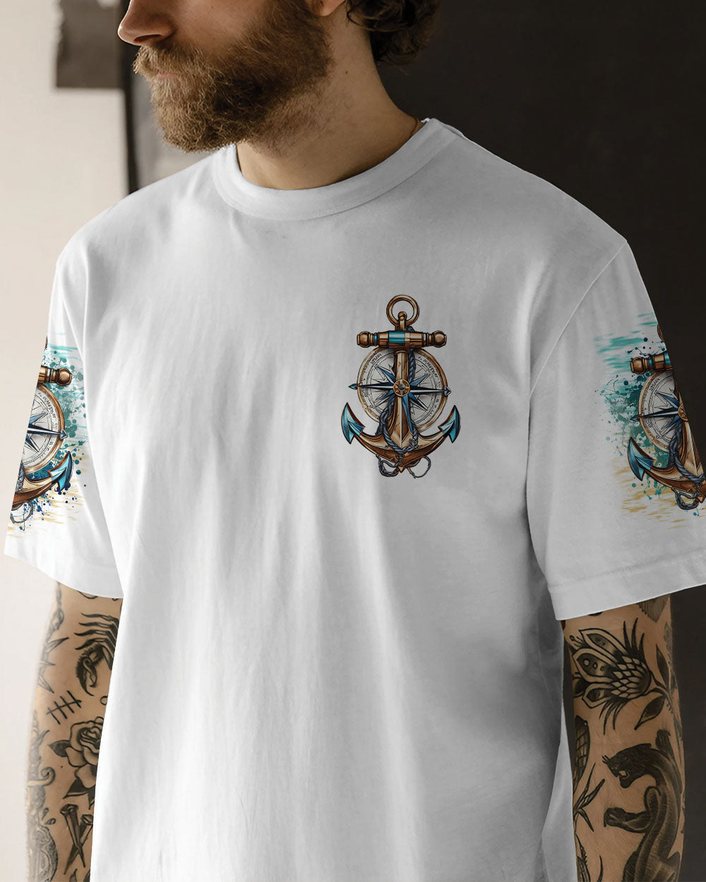NOT ALL WHO WANDER ARE LOST ANCHOR COMPASS ALL OVER PRINT - TLTR1707243
