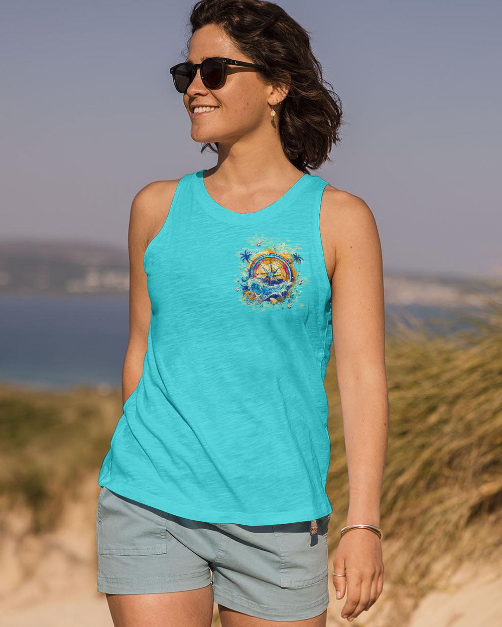 SMELL THE SEA FEEL THE BREEZE COMPASS ALL OVER PRINT - TLTR0204251