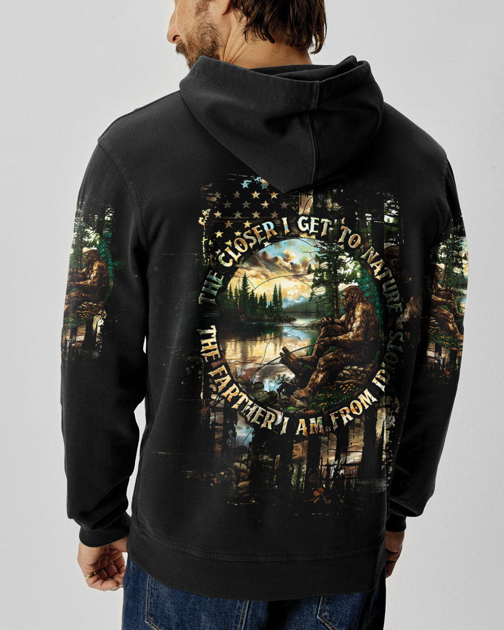 THE CLOSER I GET TO NATURE BIGFOOT FISHING ALL OVER PRINT - TLTW1609242