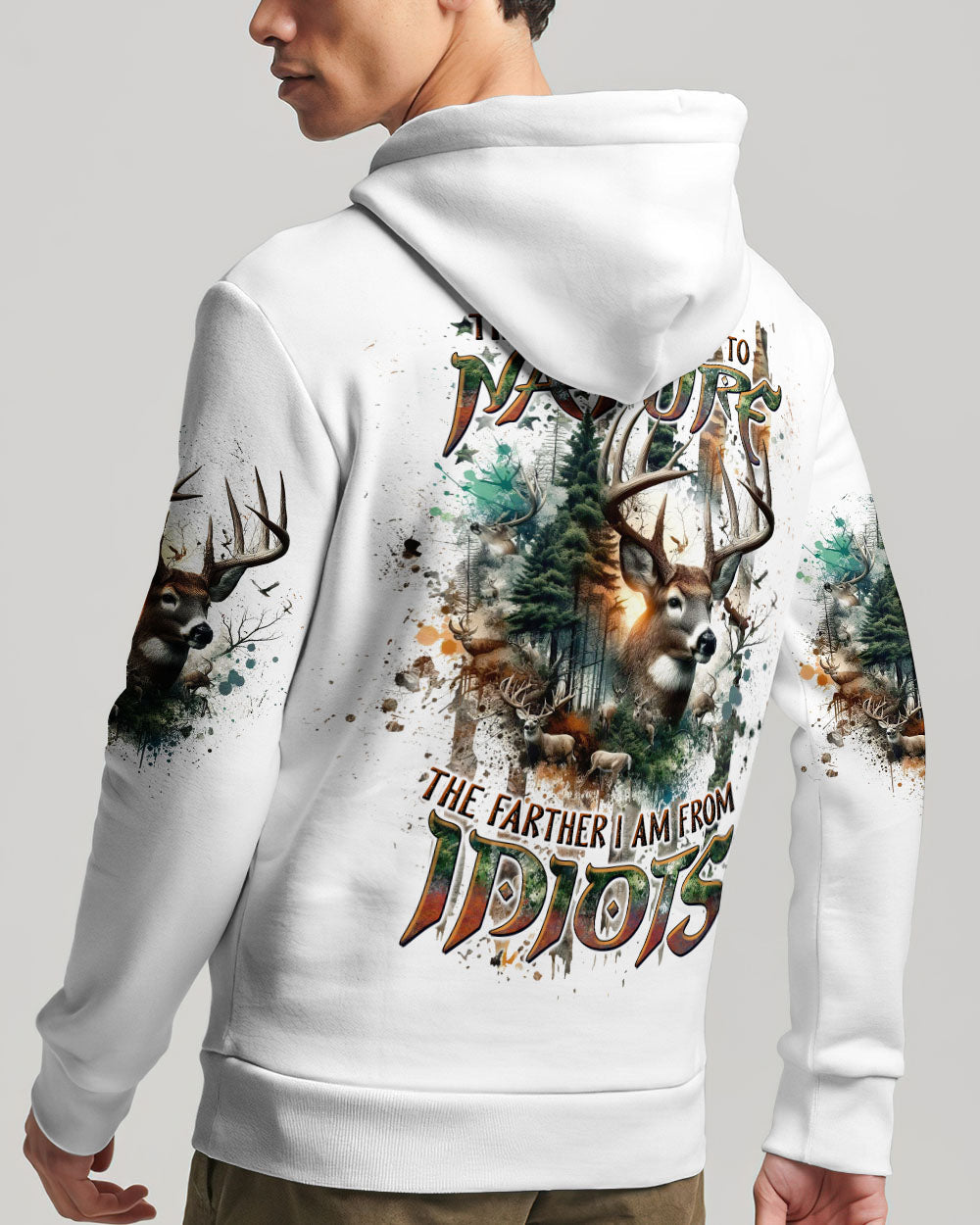 THE CLOSER I GET TO NATURE DEER HUNTING ALL OVER PRINT - TLTW1707242