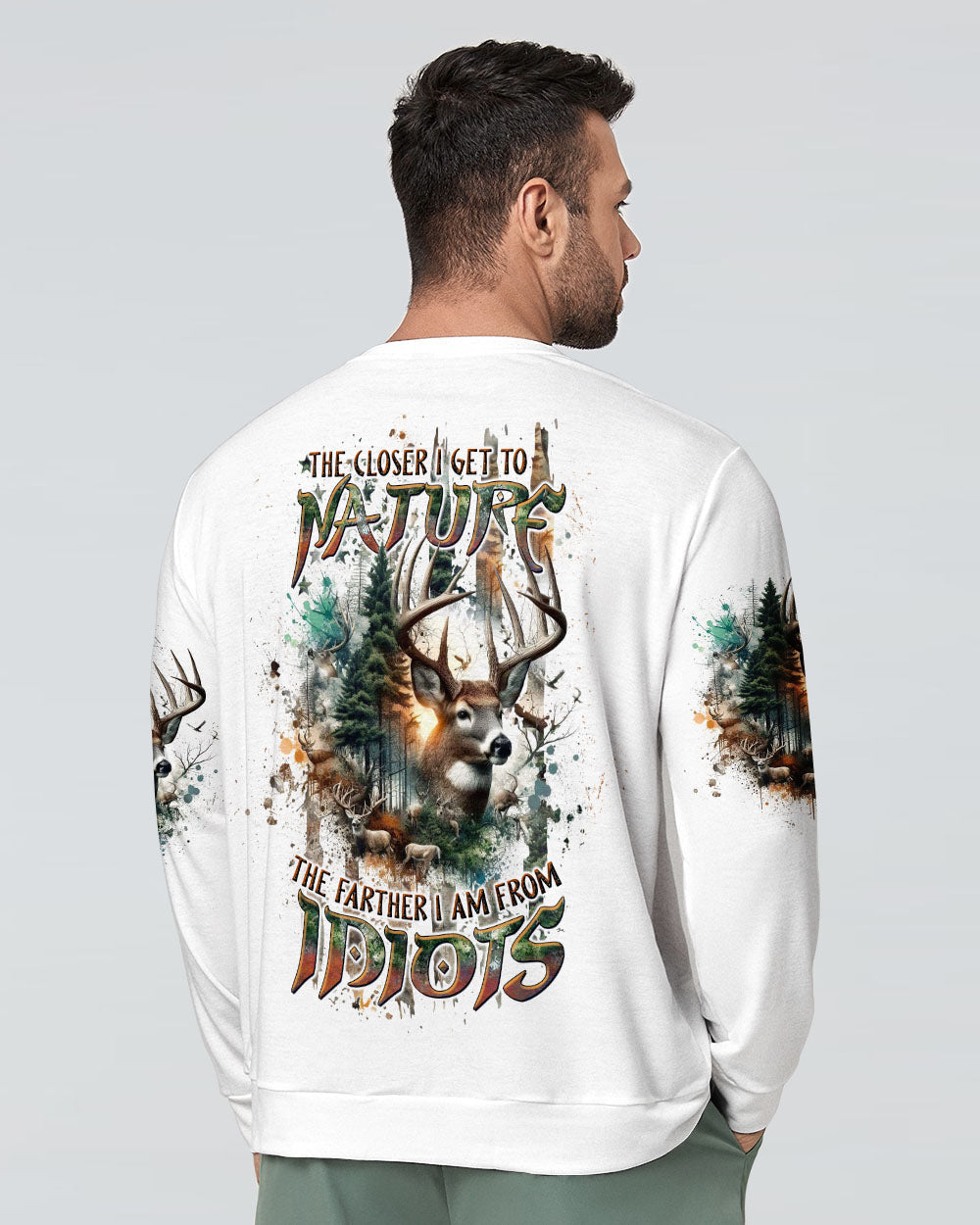THE CLOSER I GET TO NATURE DEER HUNTING ALL OVER PRINT - TLTW1707242