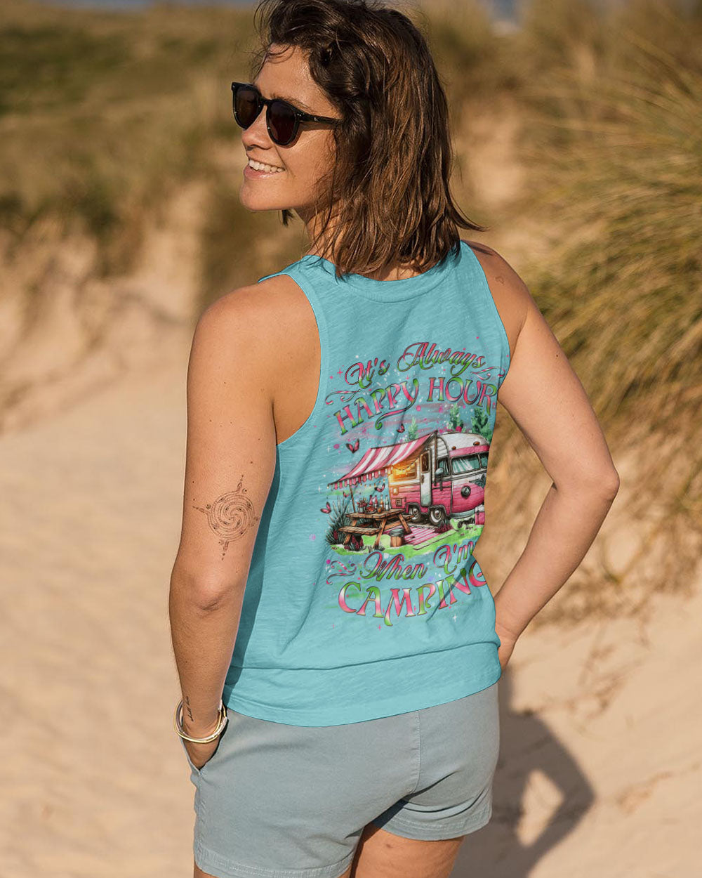 IT'S ALWAYS HAPPY HOUR WHEN I'M CAMPING ALL OVER PRINT - YHDU0307241