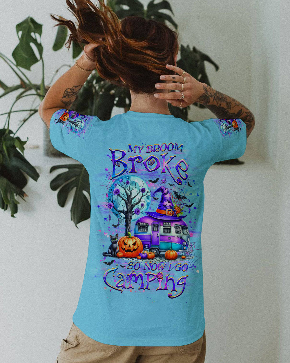 MY BROOM BROKE SO NOW HALLOWEEN CAMPING ALL OVER PRINT - YHHG0908242
