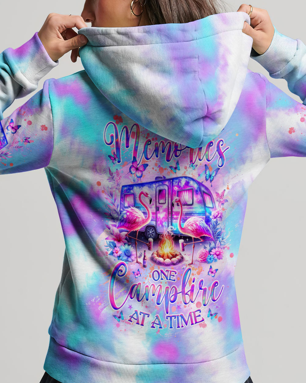 MAKING MEMORIES ONE CAMPFIRE AT A TIME FLAMINGO ALL OVER PRINT - YHHG1305241
