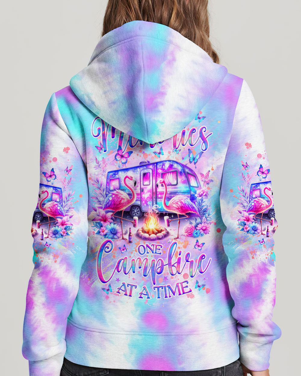 MAKING MEMORIES ONE CAMPFIRE AT A TIME FLAMINGO ALL OVER PRINT - YHHG1305241