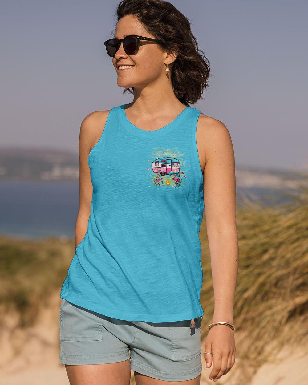NEVER TAKE CAMPING ADVICE FROM ME FLAMINGO ALL OVER PRINT - YHKD2005244